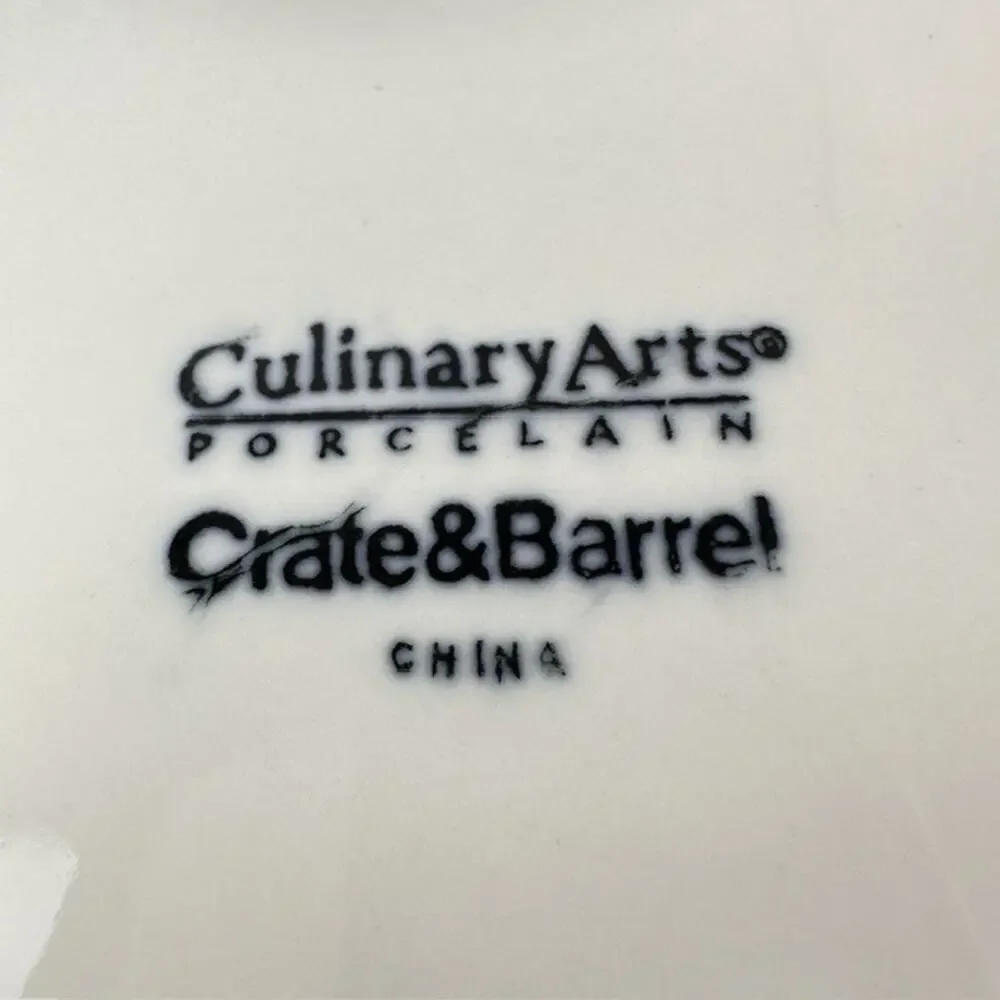 Crate and Barrel Cafeware II Dinner Plate White Porcelain 10 1/2